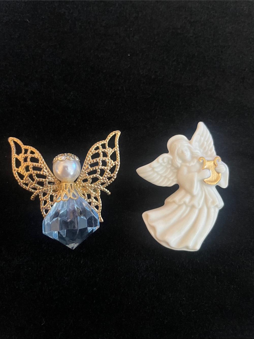 Lot of 2 Vintage Angel Brooch brooches one LENOX.
